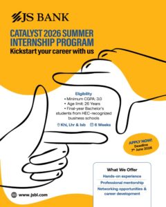 JS Bank Summer Internship Program 2026