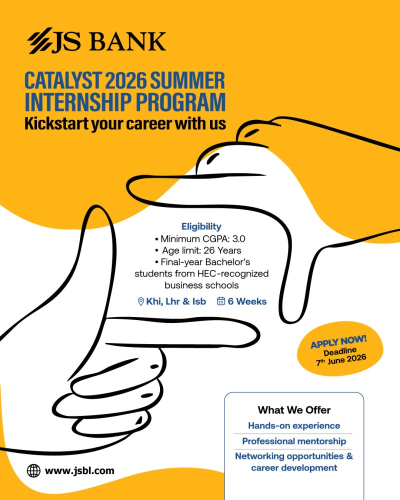 JS Bank Summer Internship Program 2026