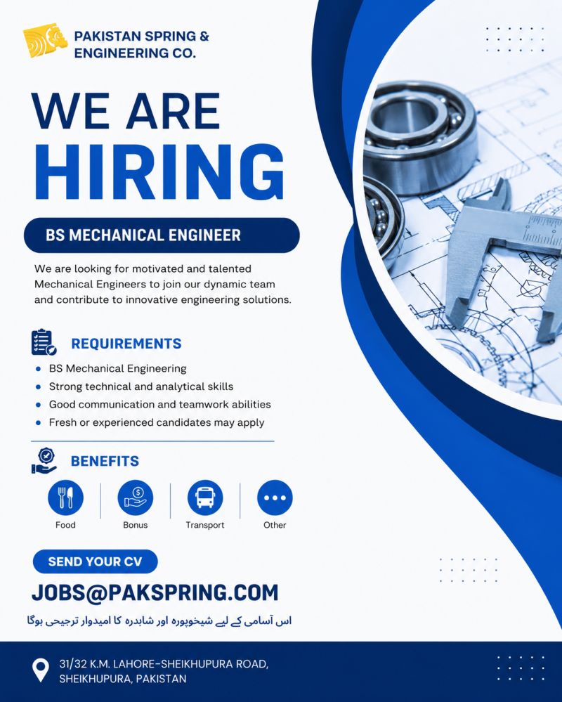 Pakistan Spring and Engineering Co Jobs 2026 - Engineering Jobs