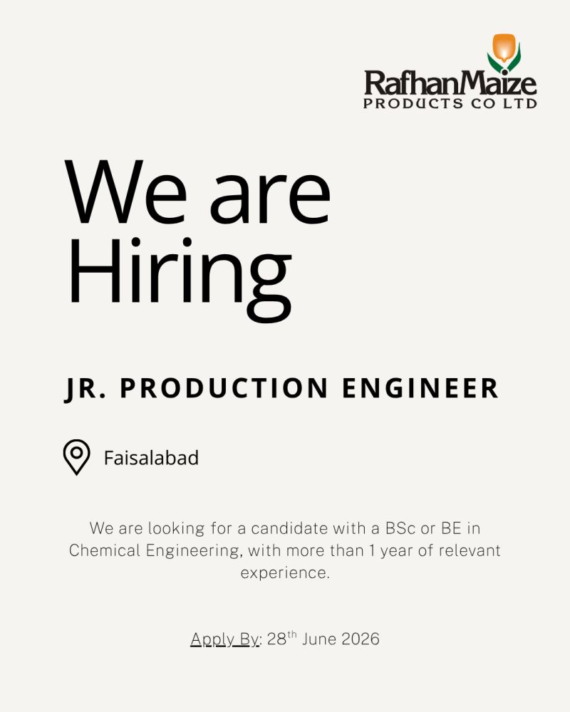 Rafhan Maize Products Co. Ltd Jobs 2025 – Multiple Engineering Jobs