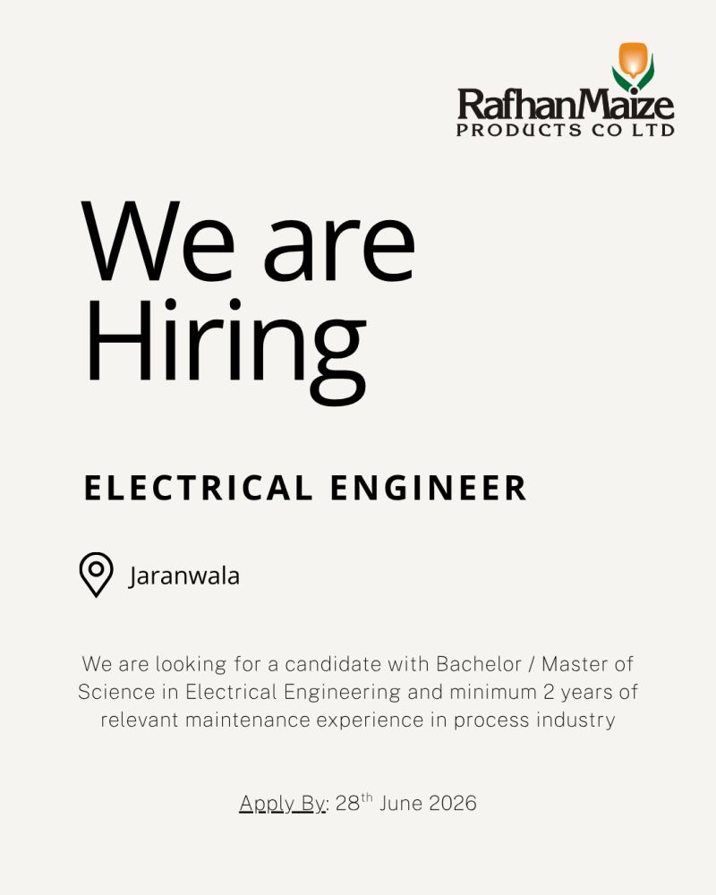 Rafhan Maize Products Co. Ltd Jobs 2025 – Multiple Engineering Jobs
