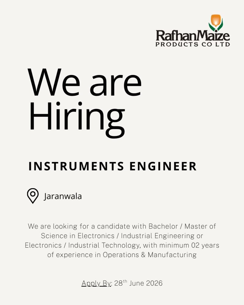 Rafhan Maize Products Co. Ltd Jobs 2025 – Multiple Engineering Jobs