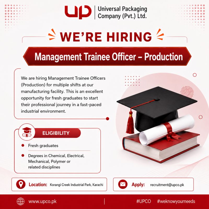 Universal Packaging Company - Management Trainee Officer Jobs 2026