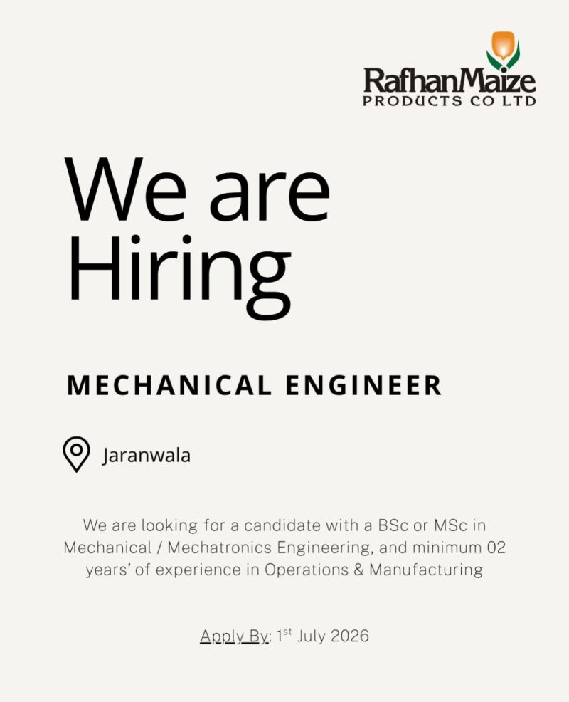 Rafhan Maize Products Co Ltd - Engineering Jobs 2026
