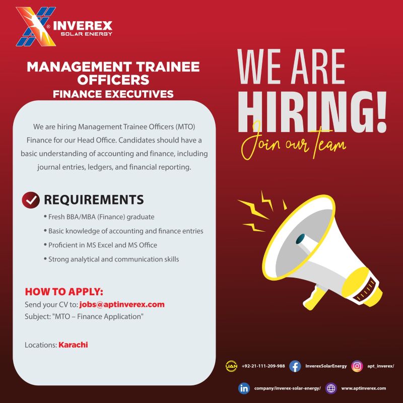 Inverex Solar Energy - Management Trainee Officer Jobs 2026