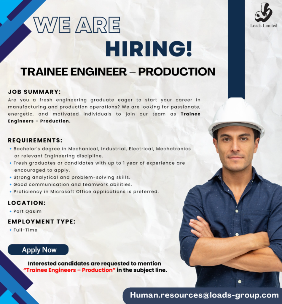 Loads Limited – Trainee Engineer Jobs 2026